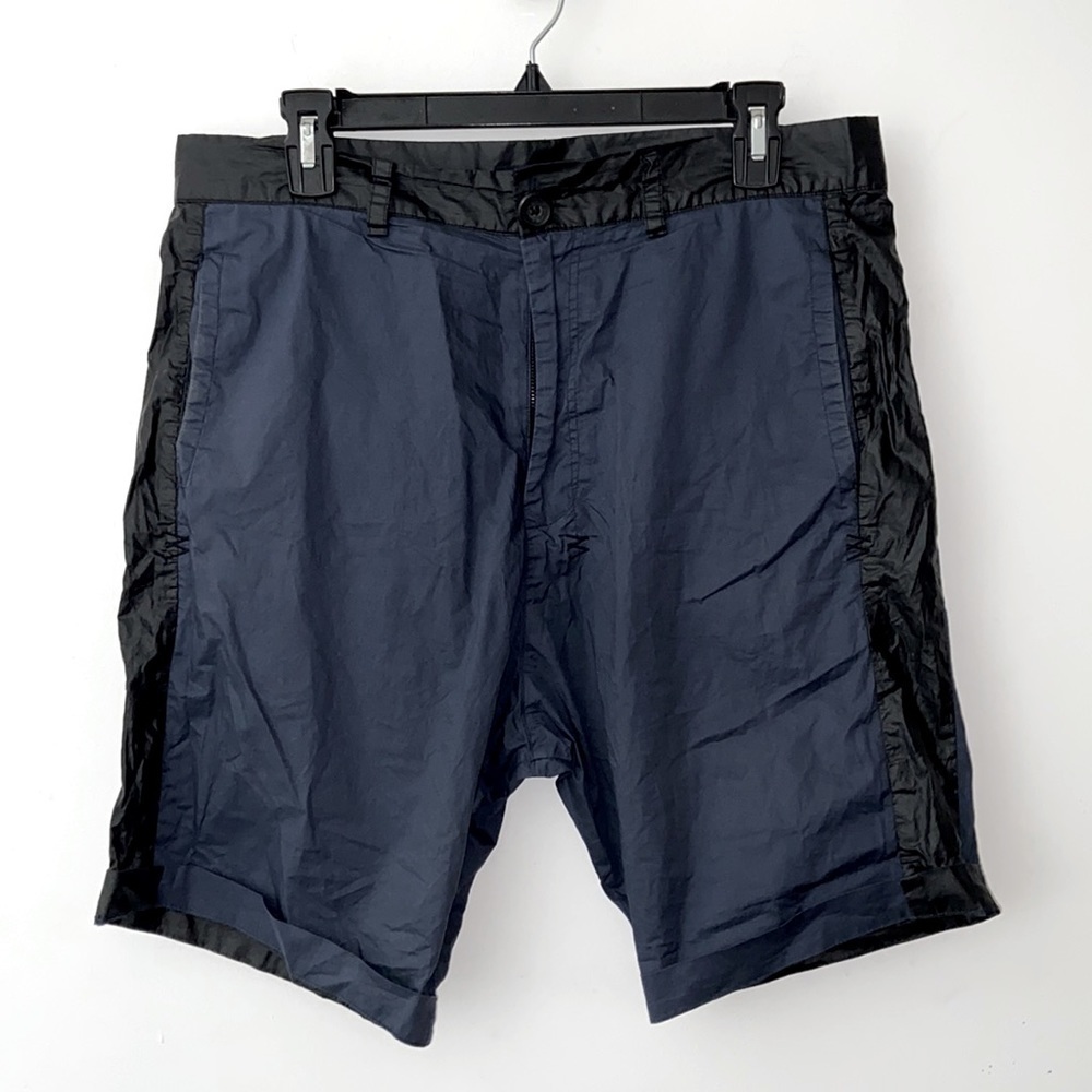 Ksubi wax/resin coated navy/black cotton shorts size M rare find pristine UNI‌‌